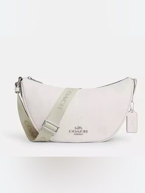 Coach white Pink Leather Crossbody with Logo Strap